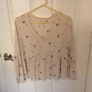 Long sleeve sheer top